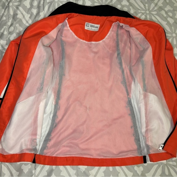 Vintage style Wilson Women's Orangey-Red and White Jacket - Picture 4 of 6